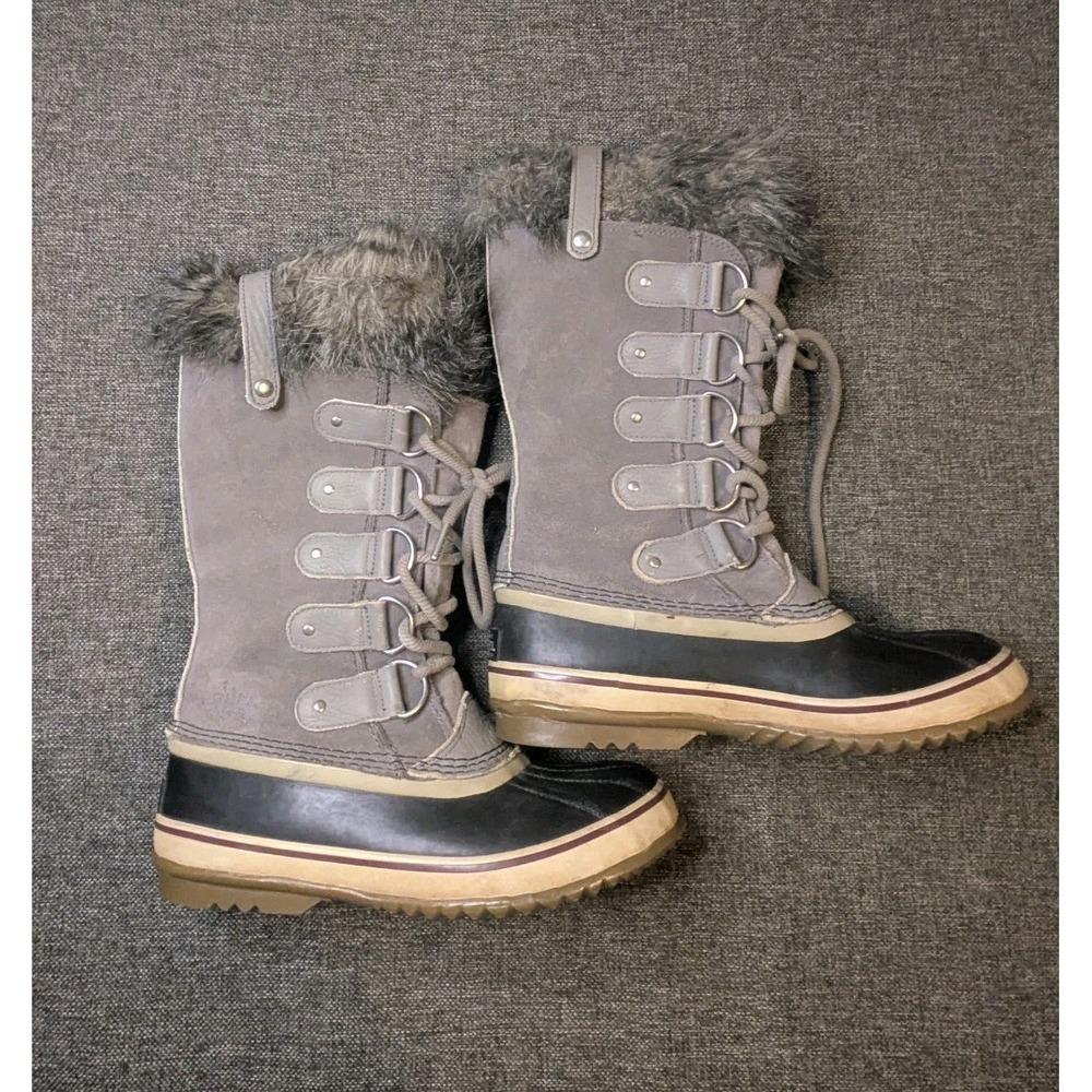 Sorel Joan of Arctic Women's Snow Boots Size 8 Quarry Gray Waterproof Liner Shoe
